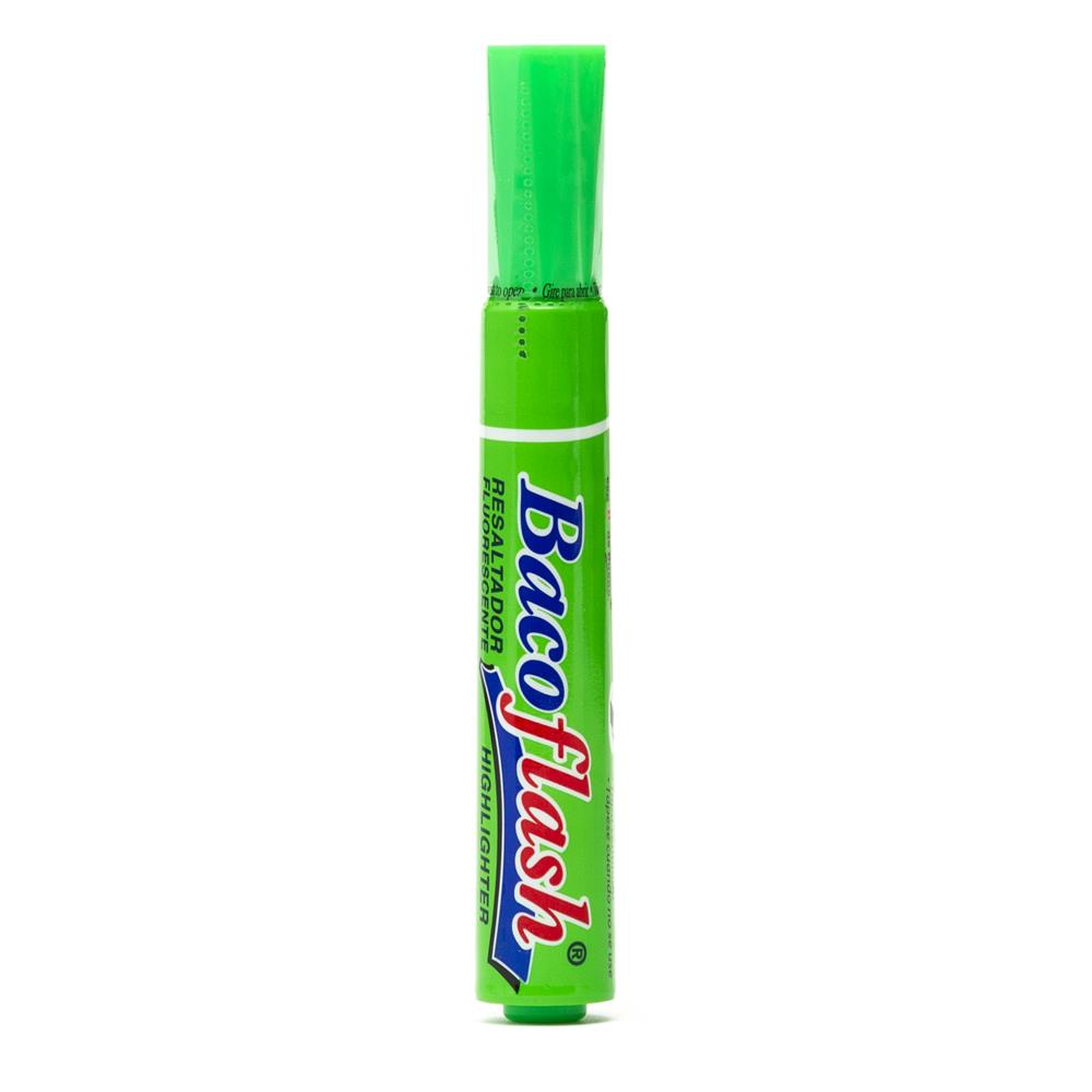 Resaltador Bacoflash | Verde | BACO | Caja con 12 piezas