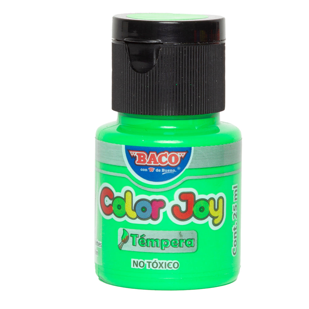 Pintura Témpera | Color Joy 04 Verde Estelar | BACO | 10 frascos de 25 ml c/u