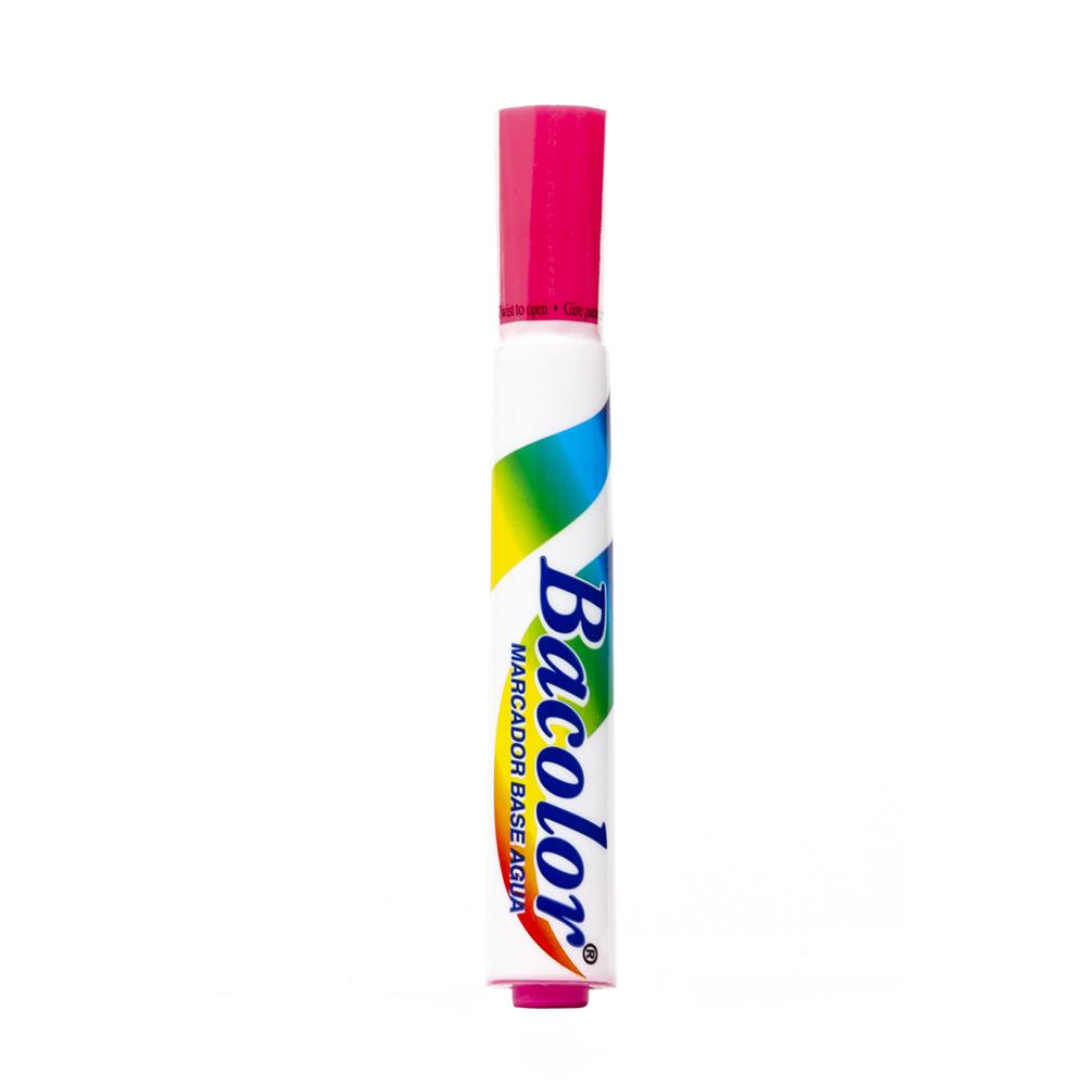 Marcador Base Agua Bacolor | BACO | Rosa | 12 pzs