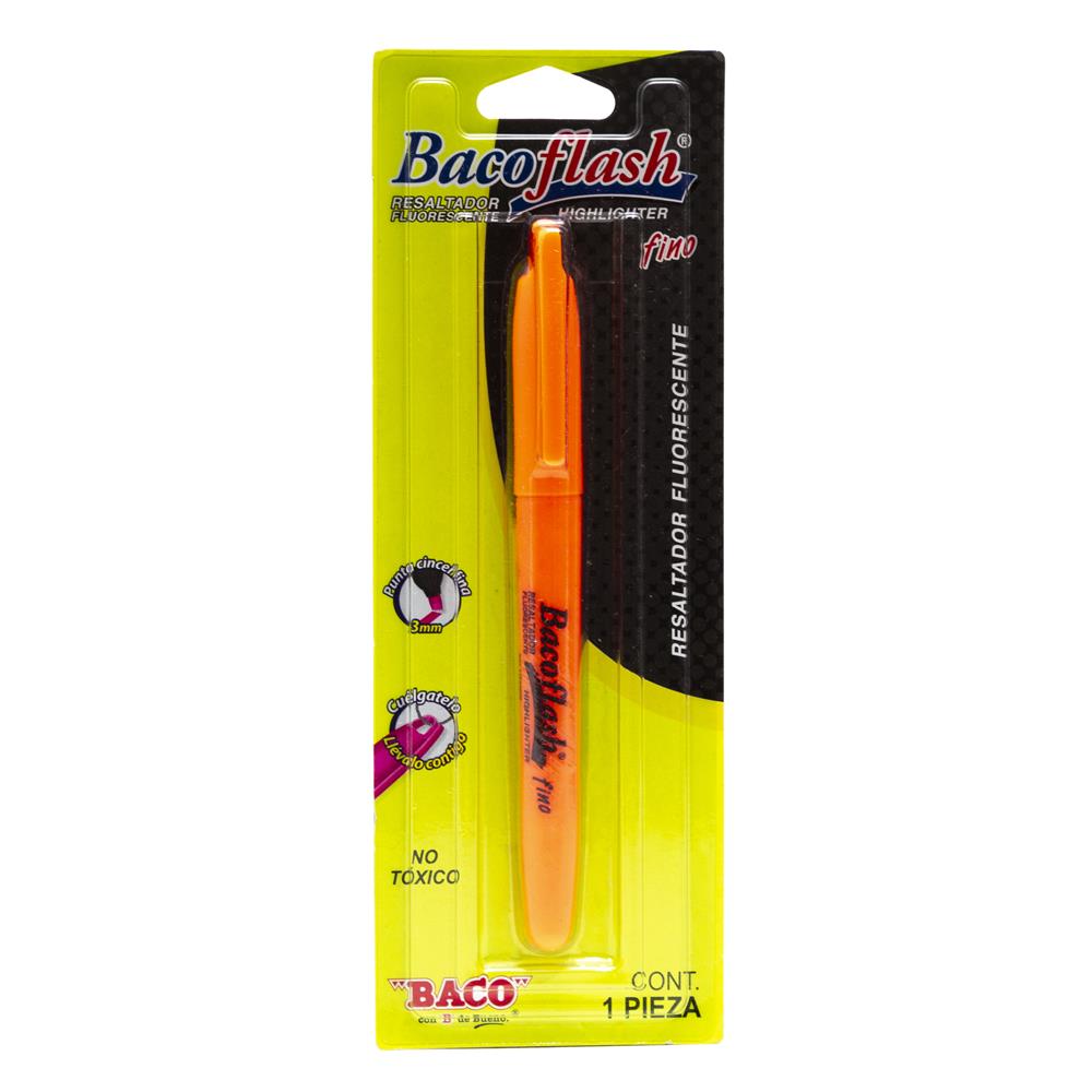 Resaltador Bacoflash Fino | Naranja | BACO | 1 pza