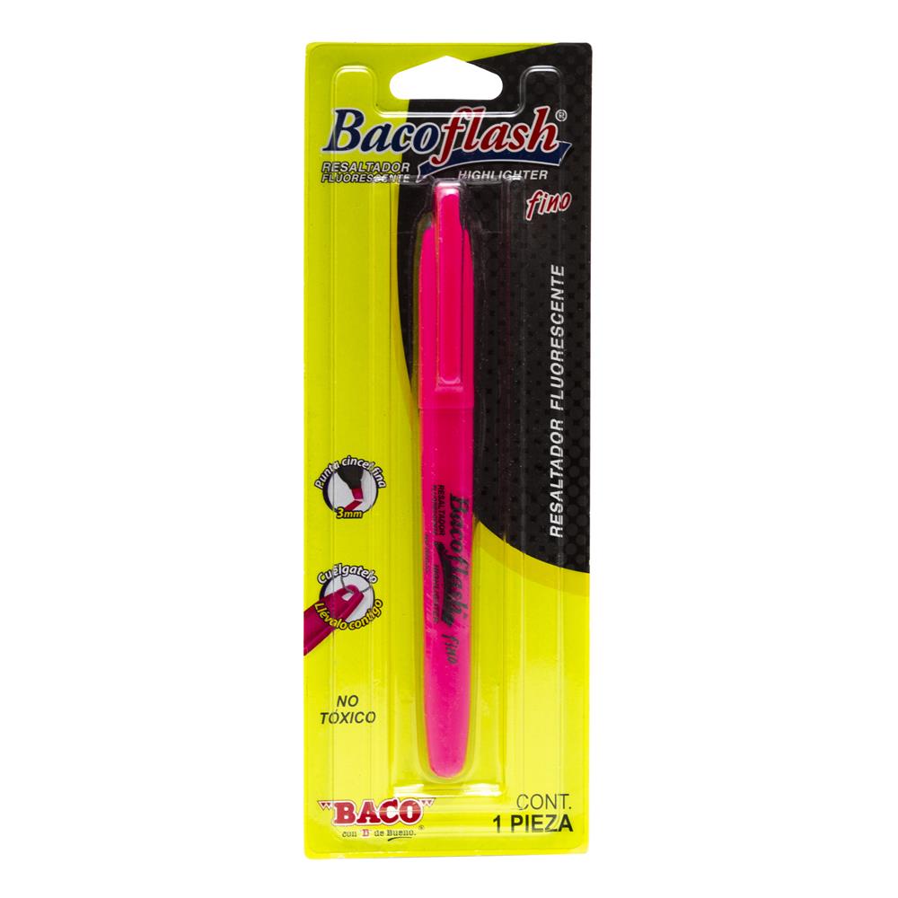 Resaltador Bacoflash Fino | Rosa | BACO | 1 pza