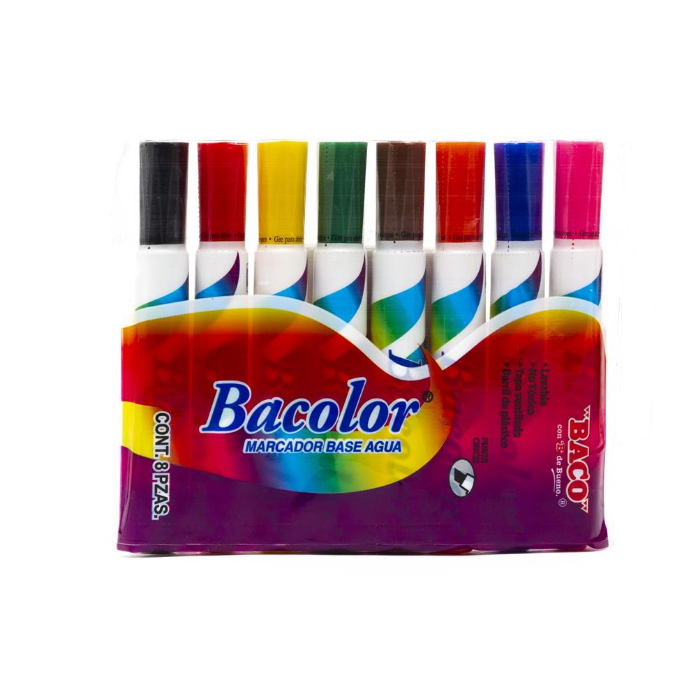Marcador Base Agua | BACO | 8 Piezas
