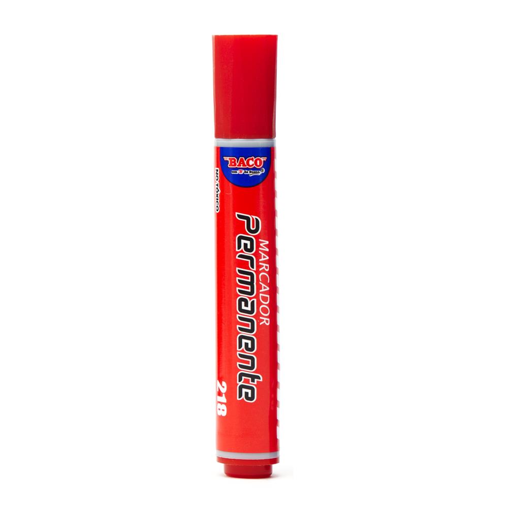 Marcador Permanente | 218 | Rojo | BACO | 100 pzs