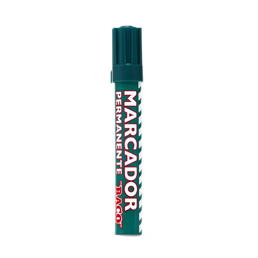 Marcador Permanente Aluminio | Verde | BACO | 12 pzs