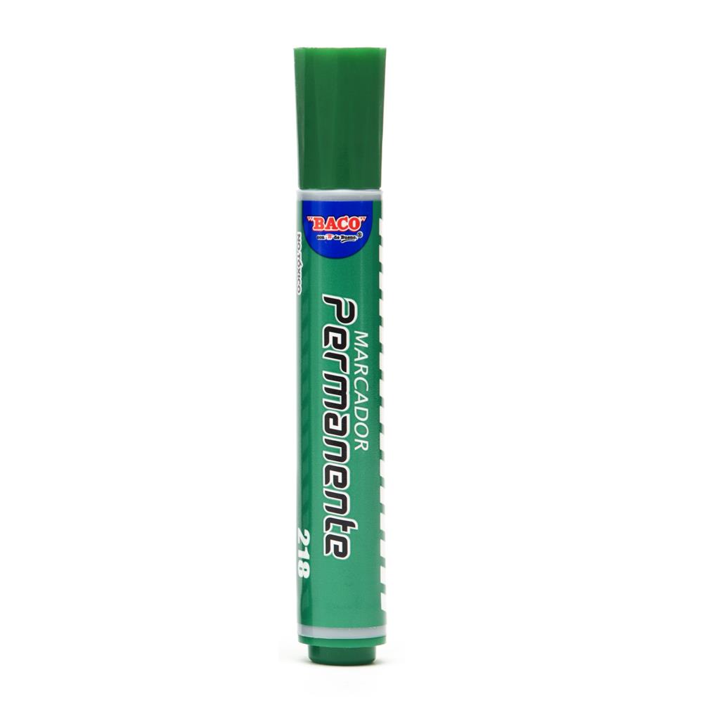 Marcador Permanente | 218 | Verde | BACO | 100 pzs