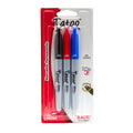 Marcador Permanente | Punta Fina | Negro, Rojo y Azul | BACO | 3 Piezas