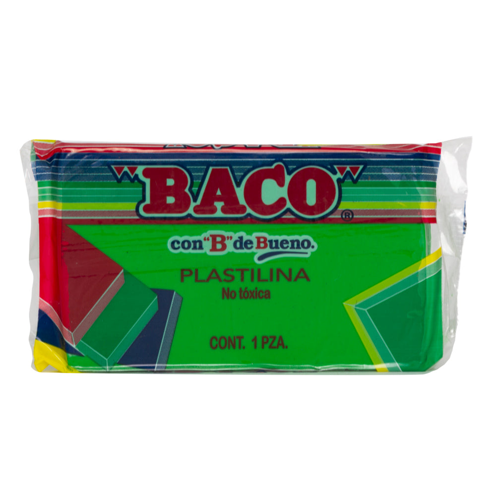 Plastilina Mediana | B-140 | BACO | Verde claro | Marqueta 140 g