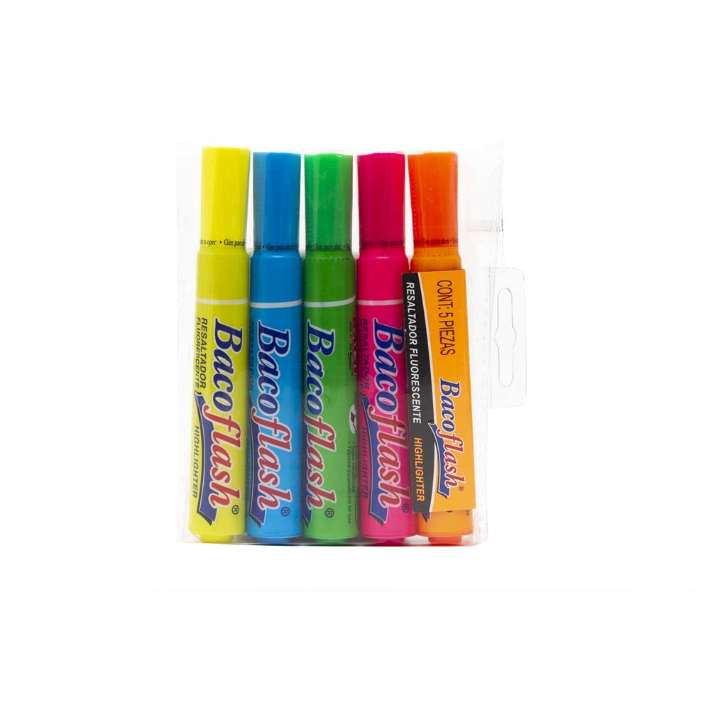 Resaltador | Bacoflash | BACO | 5 Piezas
