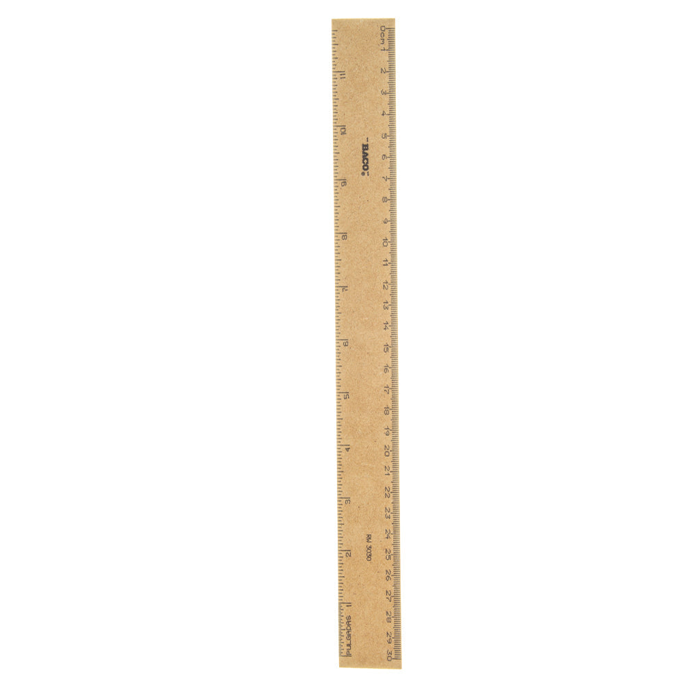Regla Madera | RW-30 | BACO | Caja con 25 piezas