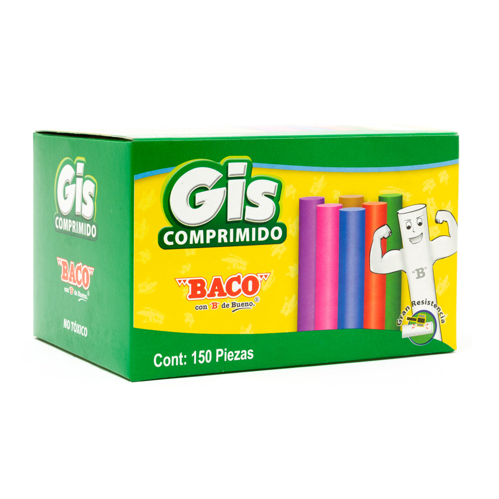 Gis Comprimido de Color | BACO | Caja con 50 piezas