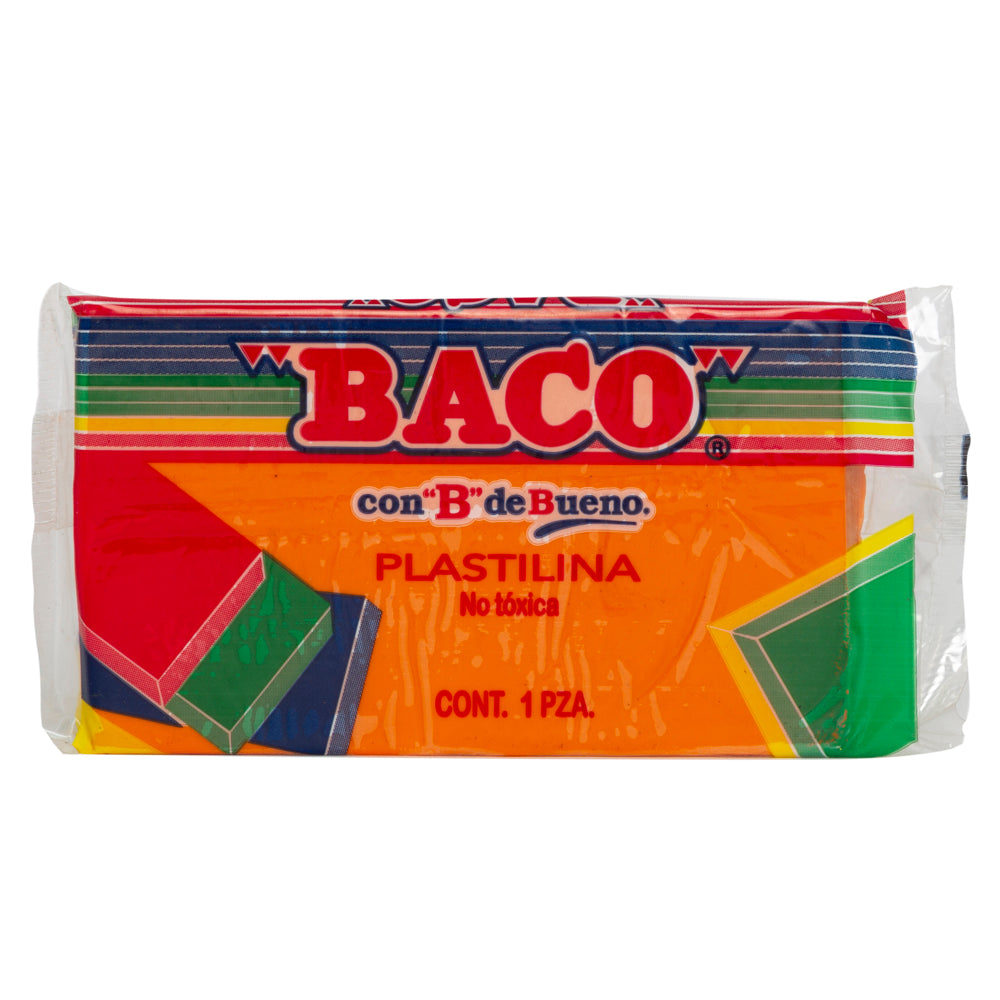 Plastilina Mediana | B-140 | BACO | Naranja | Marqueta de 140 g