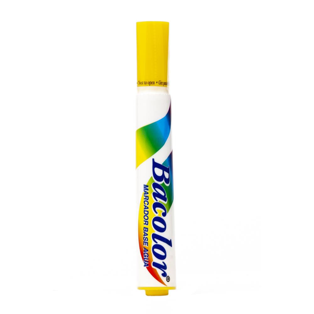 Marcador Base Agua Bacolor | BACO | Amarillo | 12 piezas