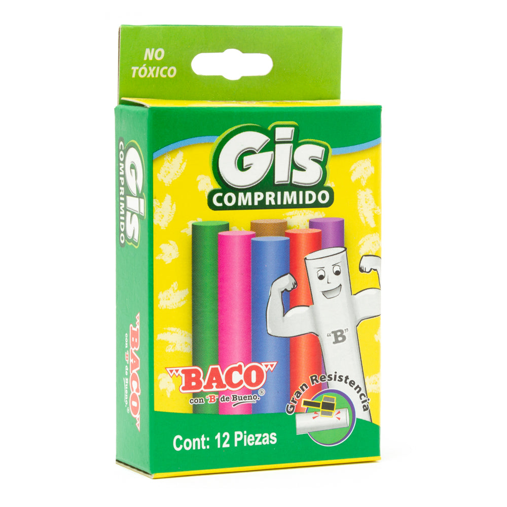 Gis Comprimido de Color | BACO | Caja con 50 piezas