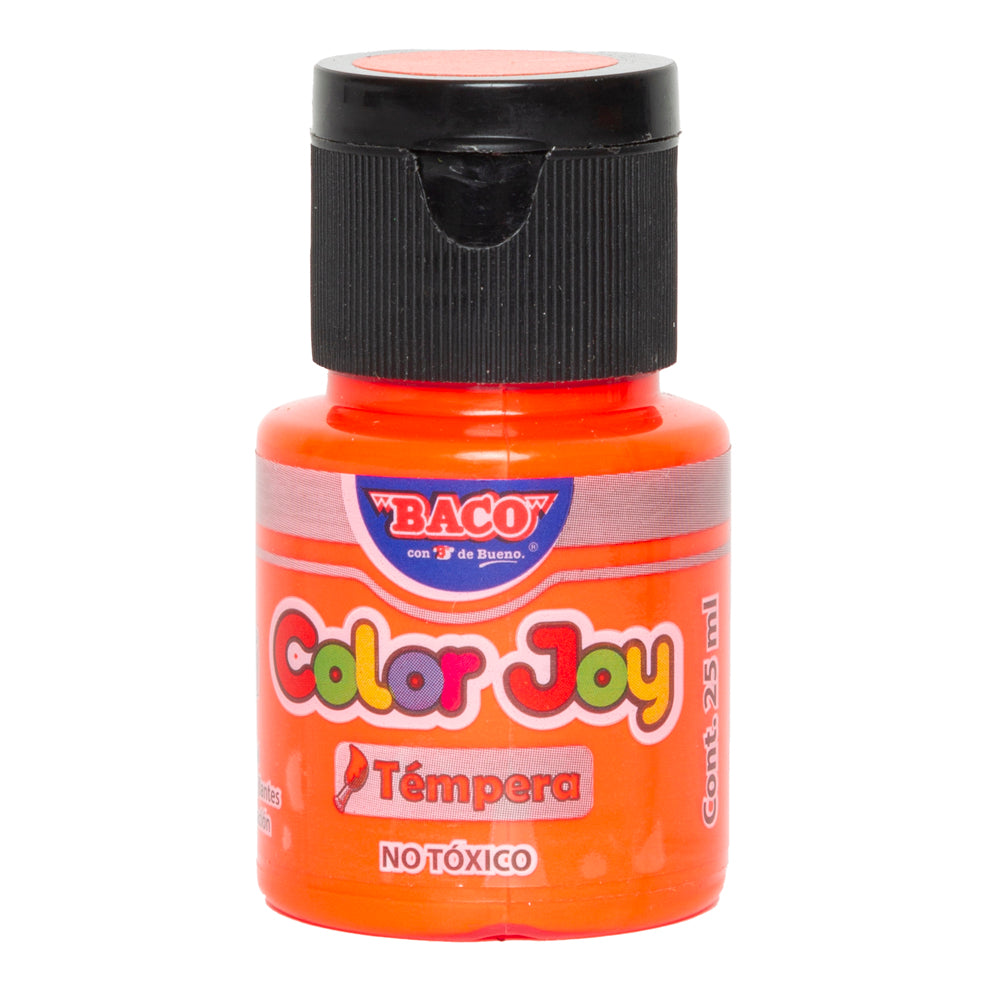 Pintura Témpera | Color Joy 06 Bermellón Radiante | BACO | 10 frascos de 25 ml c/u