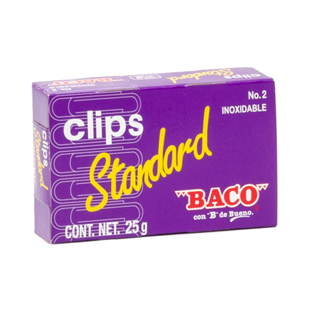 Clip | Standard - #2 | BACO | caja con 100 piezas c/u