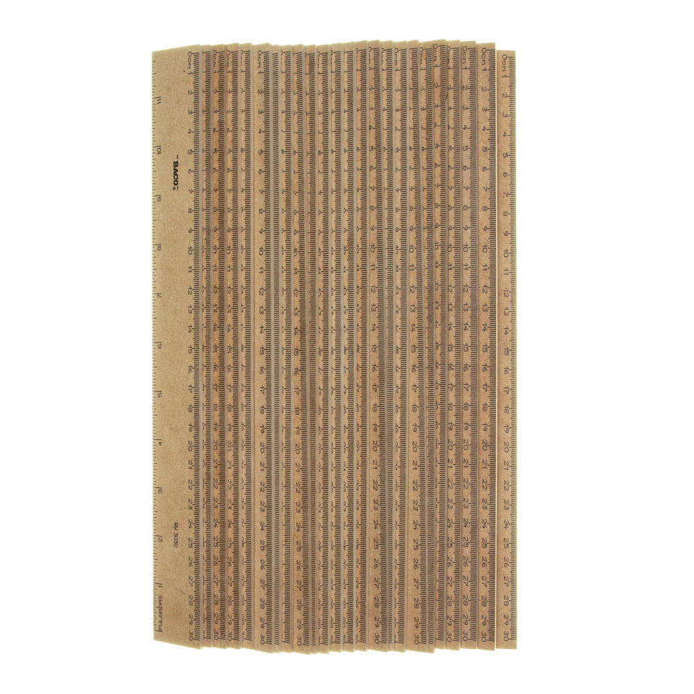Regla Madera | RW-30 | BACO | Caja con 25 piezas