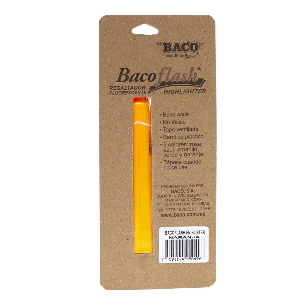 Resaltador Bacoflash | Naranja | BACO | 1 pza