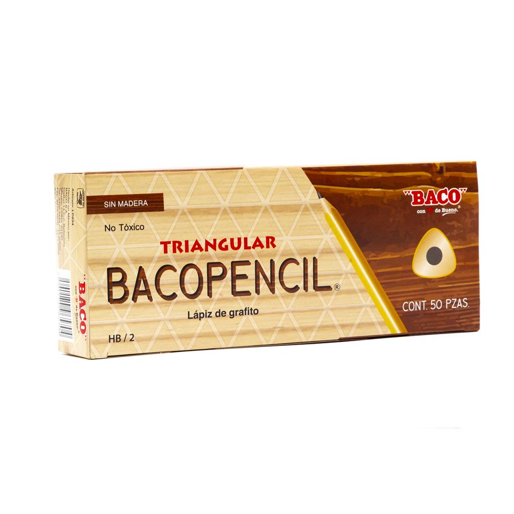 Lápiz de Grafito Bacopencil Triangular | HB/2 | BACO | Amarillo | 50 pzas