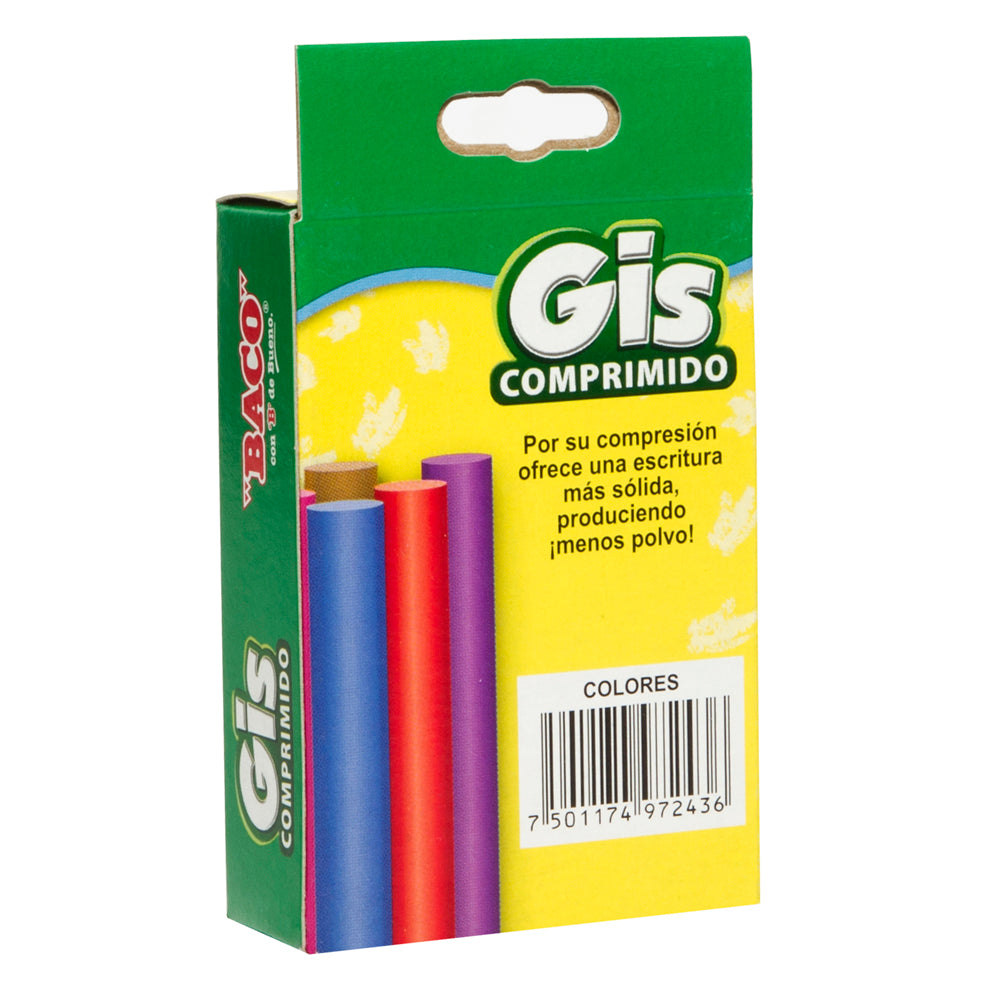 Gis Comprimido de Color | BACO | Caja con 50 piezas