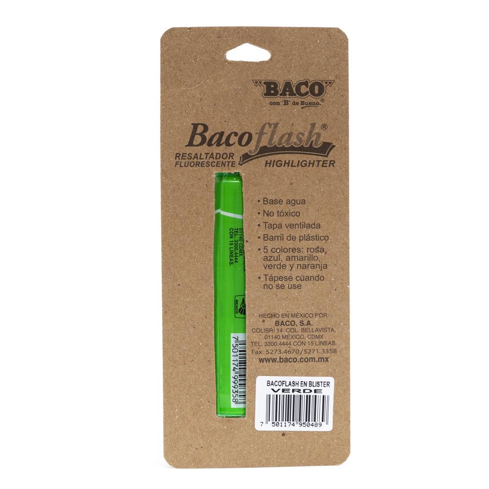 Resaltador Bacoflash | Verde | BACO | 1 pza