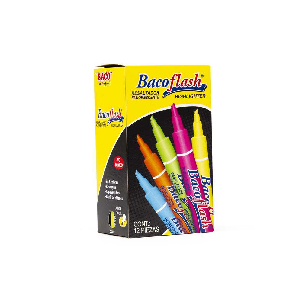 Resaltador Bacoflash | BACO | Amarillo | 12 pzs