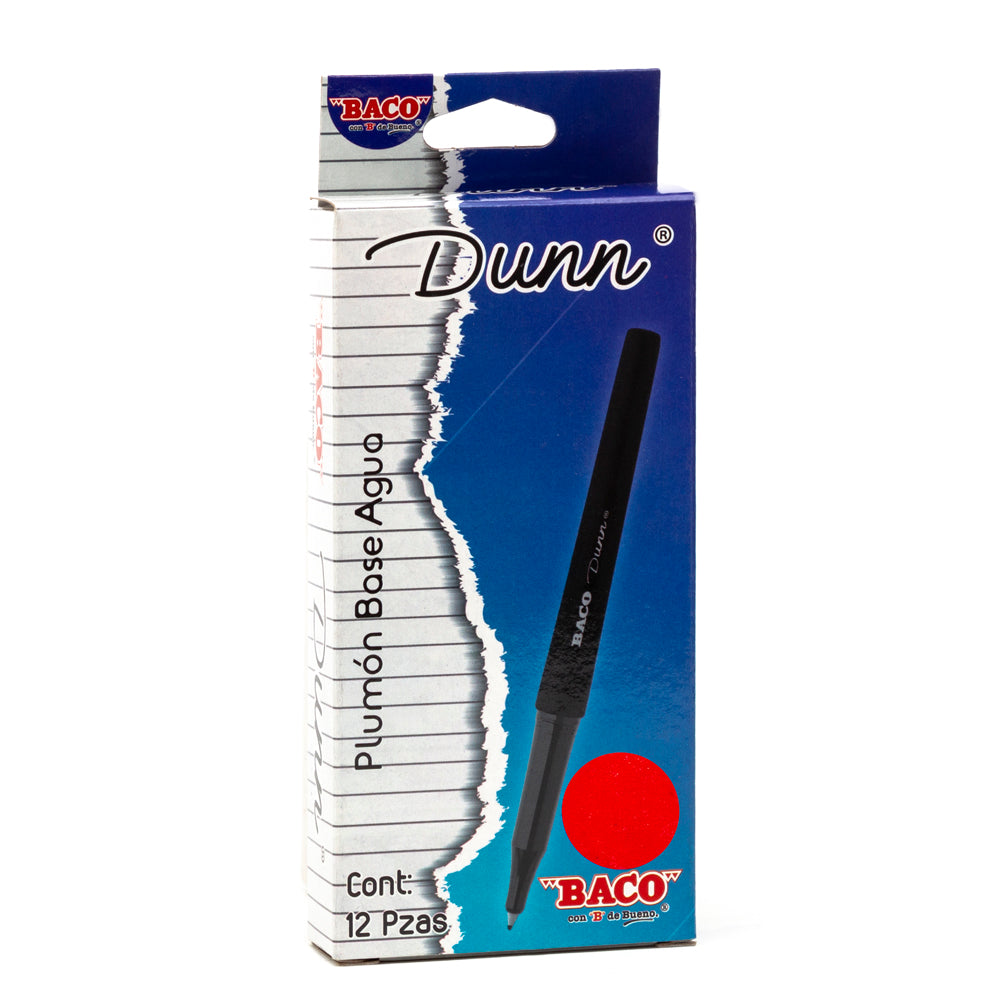 Plumín Dunn | BACO | Rojo | 12 piezas