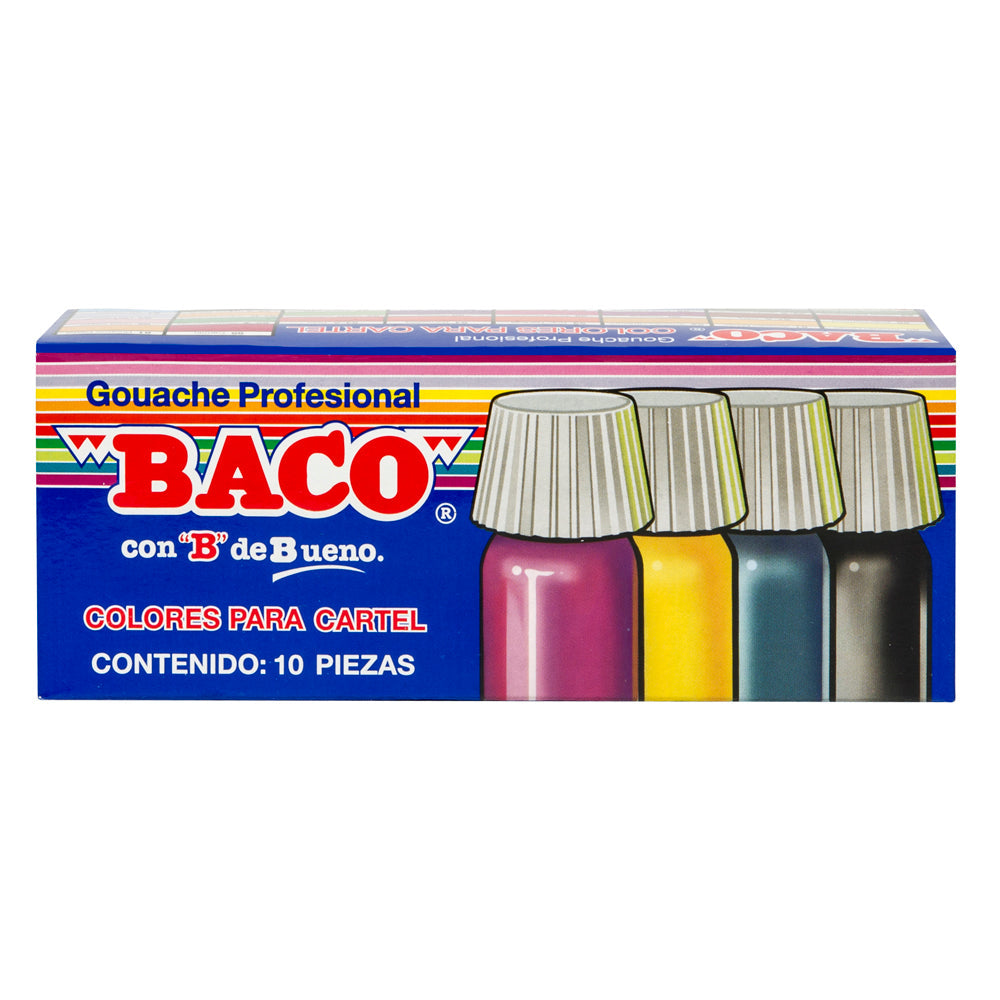 Pintura Témpera | Color Joy 73 Negro | BACO | 10 frascos de 25 ml