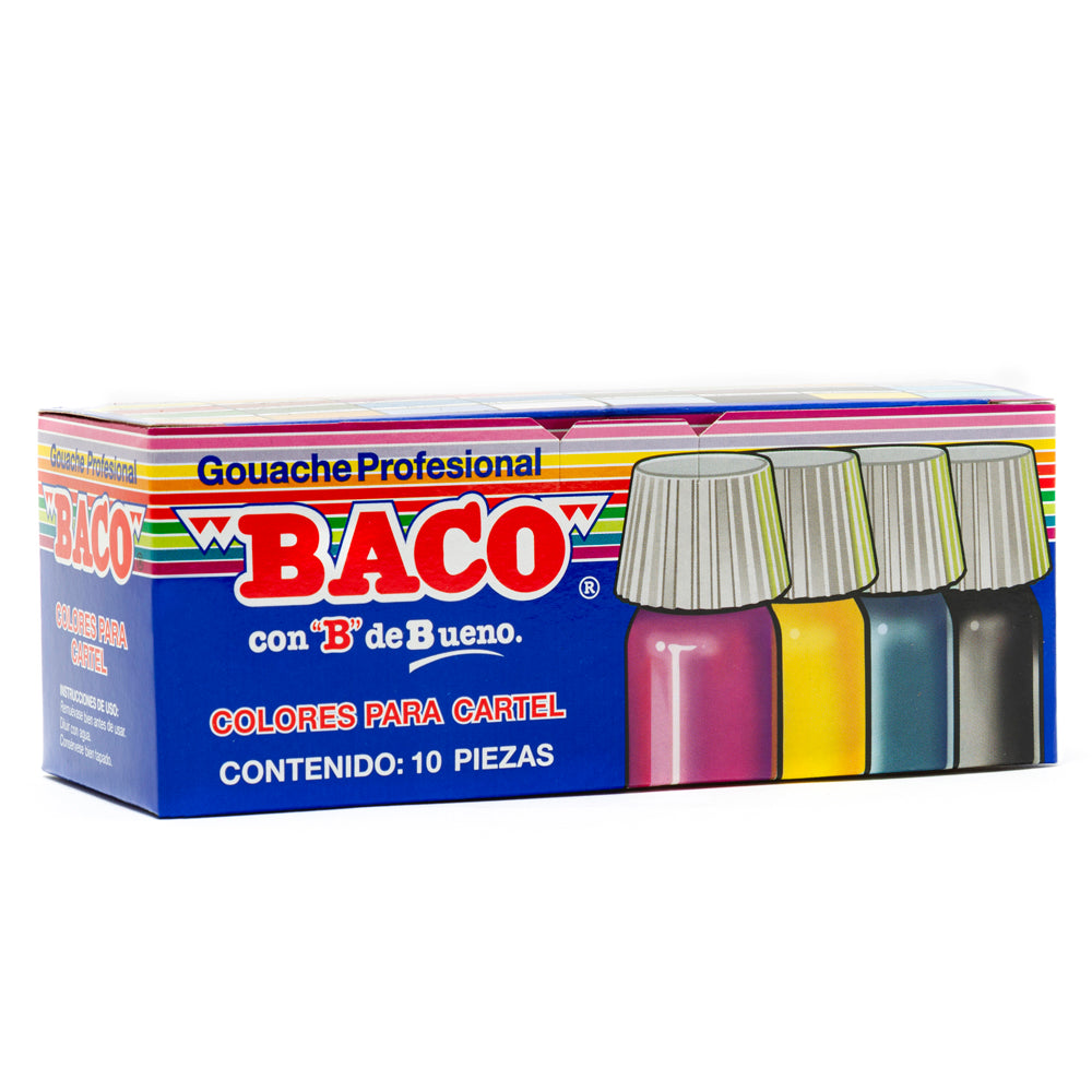 Pintura Témpera | Color Joy 73 Negro | BACO | 10 frascos de 25 ml