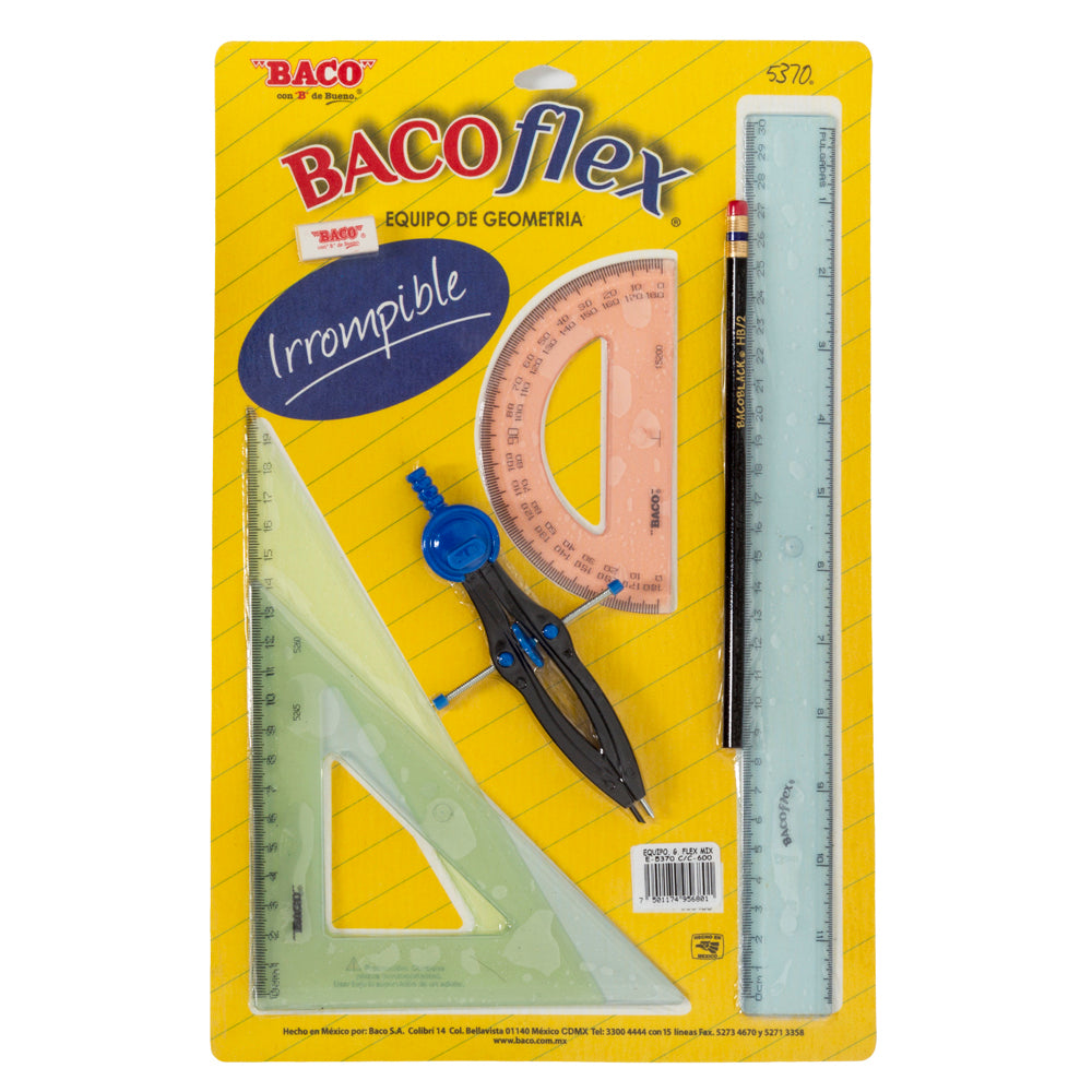 juego geométrico bacoflex baco colores mixtos compas plastico