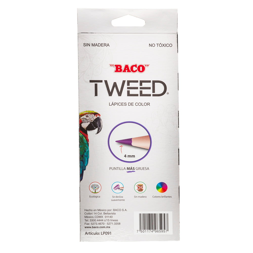 Lápices de Colores Bacotweed Largos de BACO