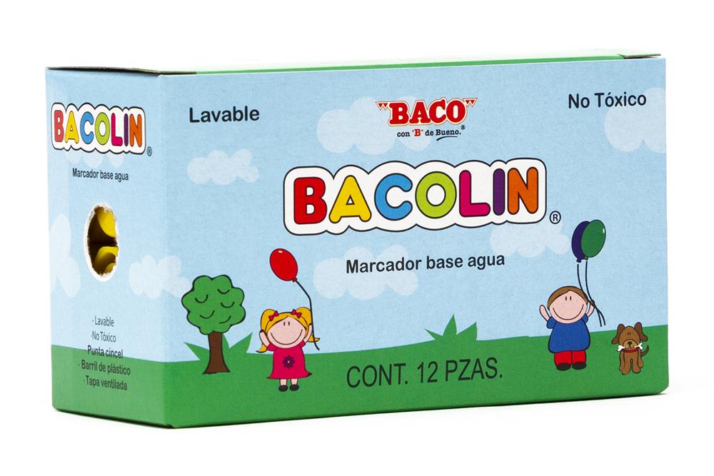 Marcador Base Agua Bacolín Amarillo de BACO
