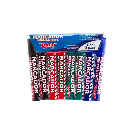 Marcador Permanente Aluminio Colores Surtidos de BACO