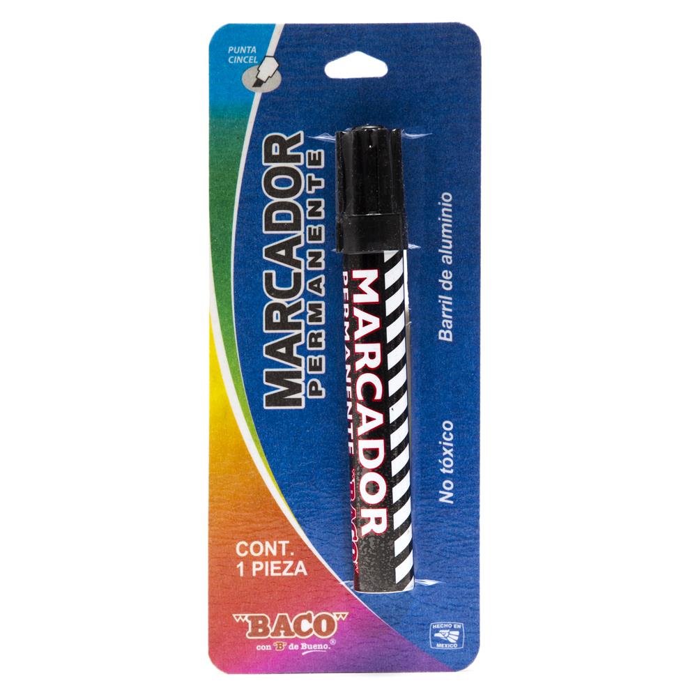 Marcador Permanente Aluminio Negro de BACO
