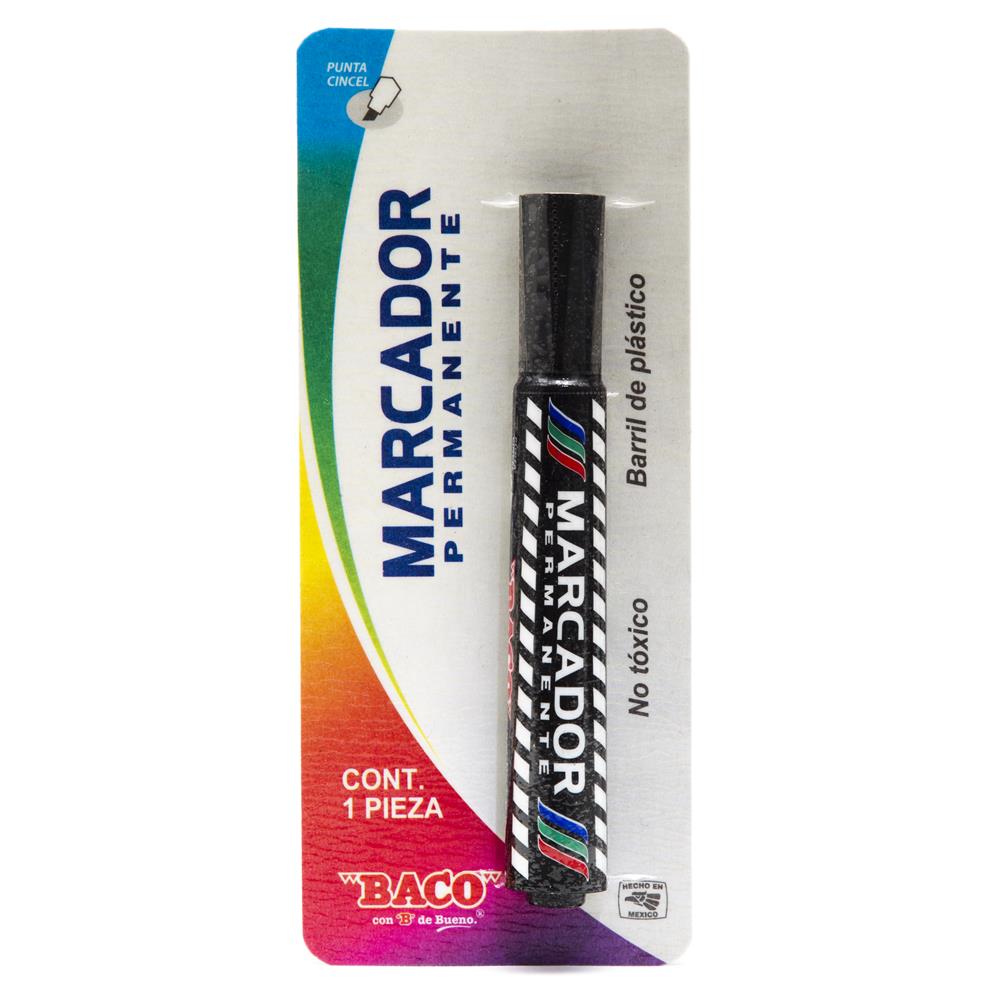 Marcador Permanente Plástico Negro de BACO