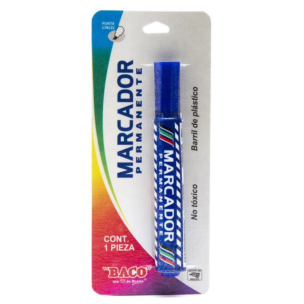 Marcador Permanente Plástico Azul de BACO