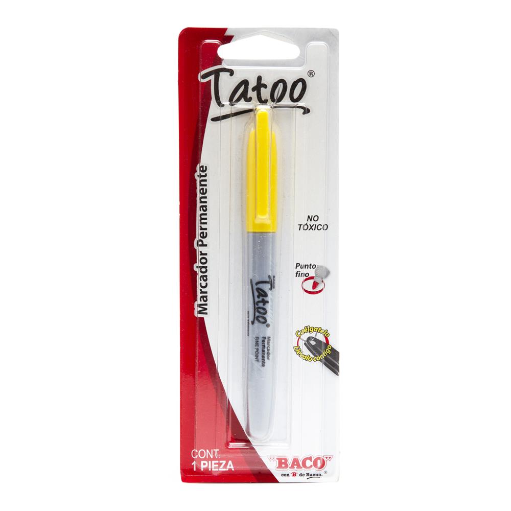 Marcador Permanente Punto Fino Tatoo Amarillo de BACO