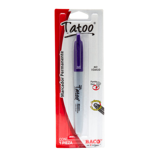 Marcador Permanente Punto Fino Tatoo Morado de BACO