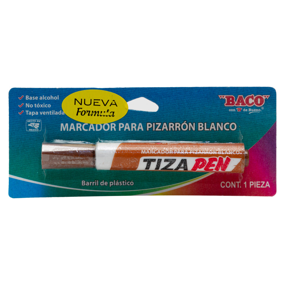Marcador Para Pizarrón Blanco Tizapen Plástico Café de BACO