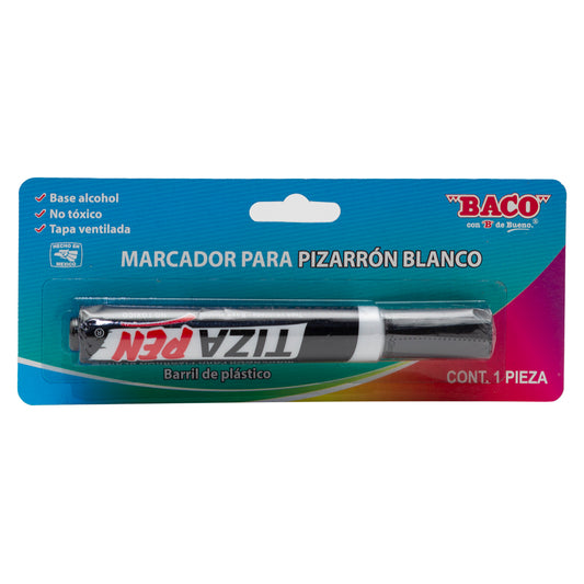 Marcador Para Pizarrón Blanco Tizapen Plástico Negro de BACO