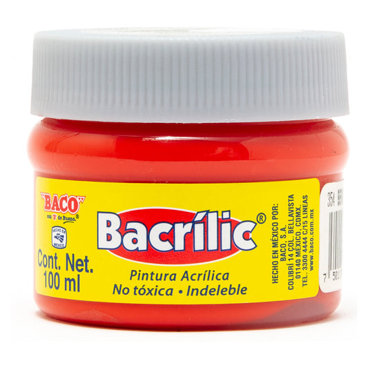 Pintura Acrílica Bacrilic 354 Rojo Bermellón